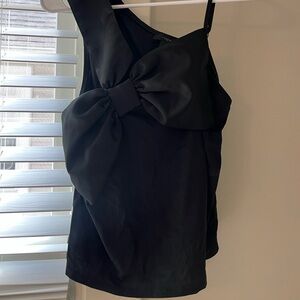 J. Crew Black Sleeveless Blouse with Bow